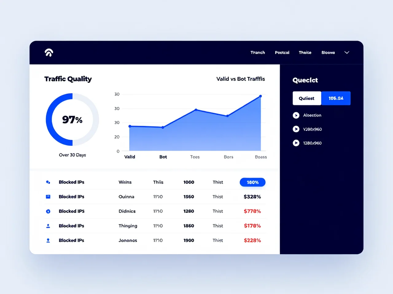 Ads Traffic Protect dashboard showing real-time bot detection